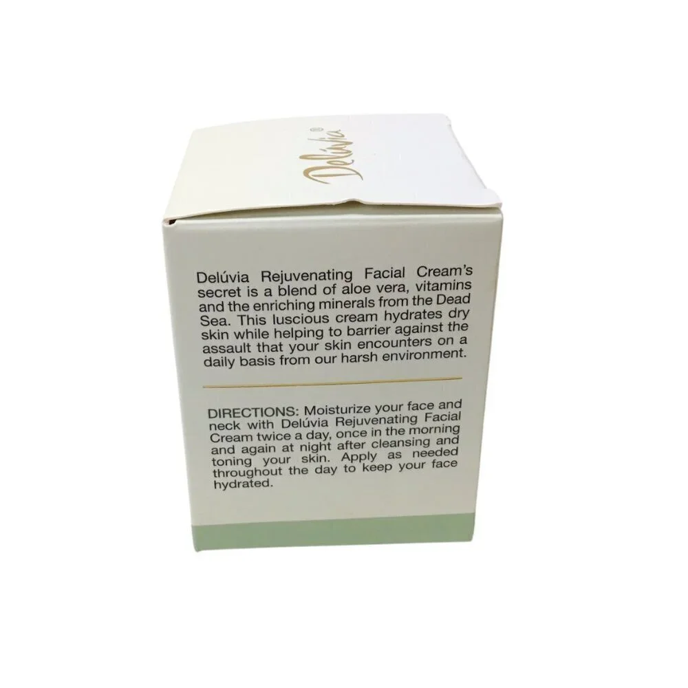 Deluvia Rejuvenating Facial Cream Dead Sea Minerals NIB 1.69 fl oz Aloe Vera